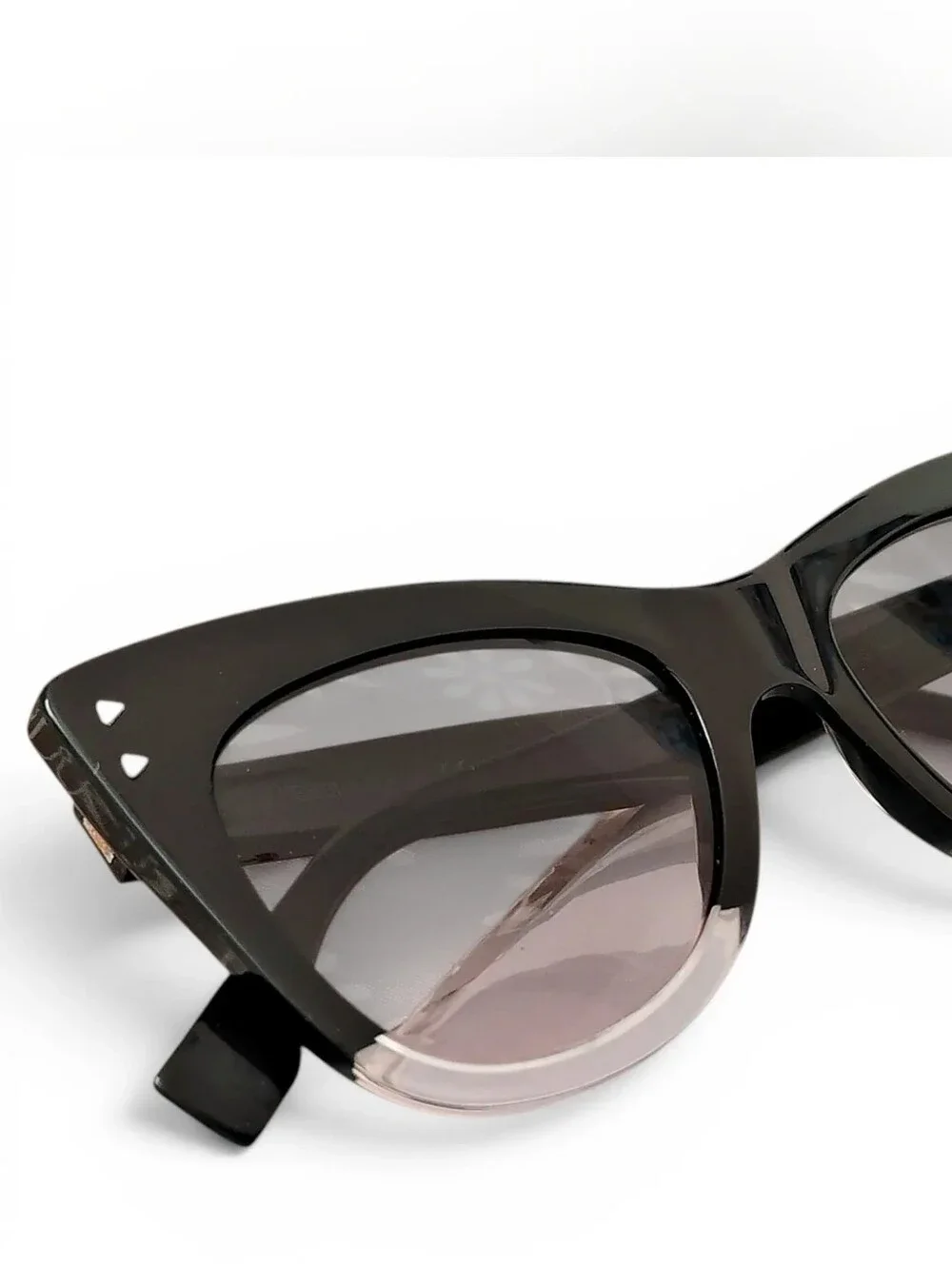 Fendi Peek-a-boo Black & Clear Cat Eye Sunglasses w/ Case & Cloth